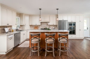 Open plan kitchen remodel with island