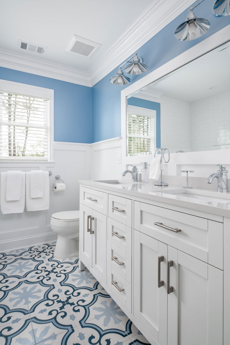Cottage Style Blue Bathroom