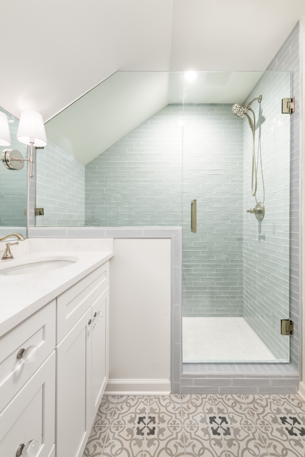A Light and Bright New Bathroom shower stall