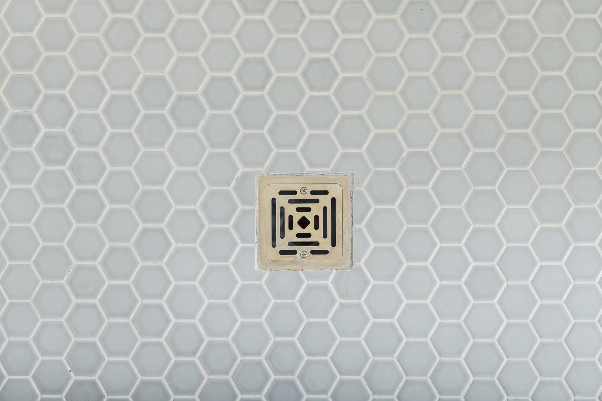 hexagonal floor tile shower drain