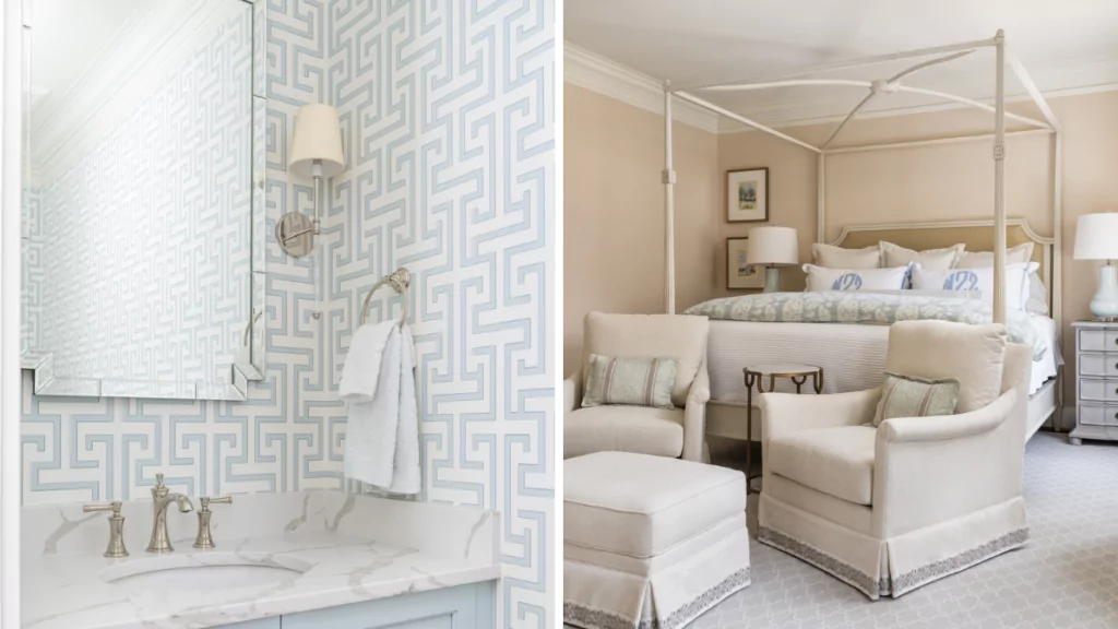Collage of fresh light color home remodeling style in Buckhead