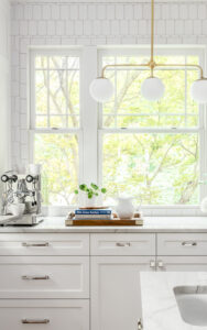 Bright white kitchen with vintage design touches