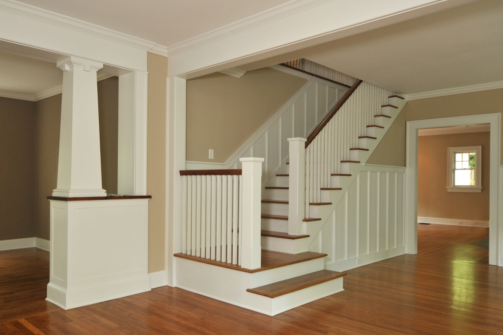 New addition in a Candler Park home with white staircase