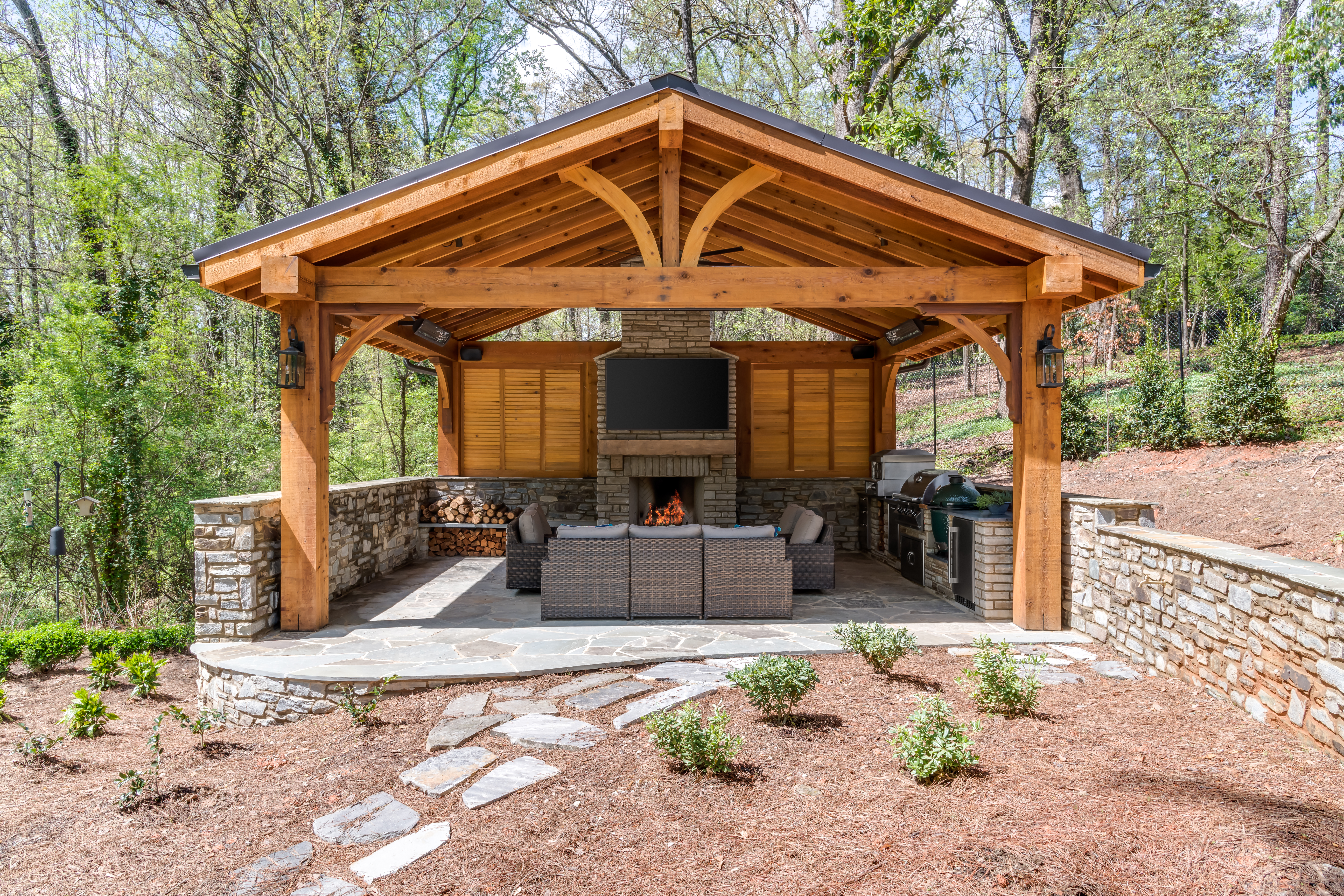 outdoor living space with covered patio