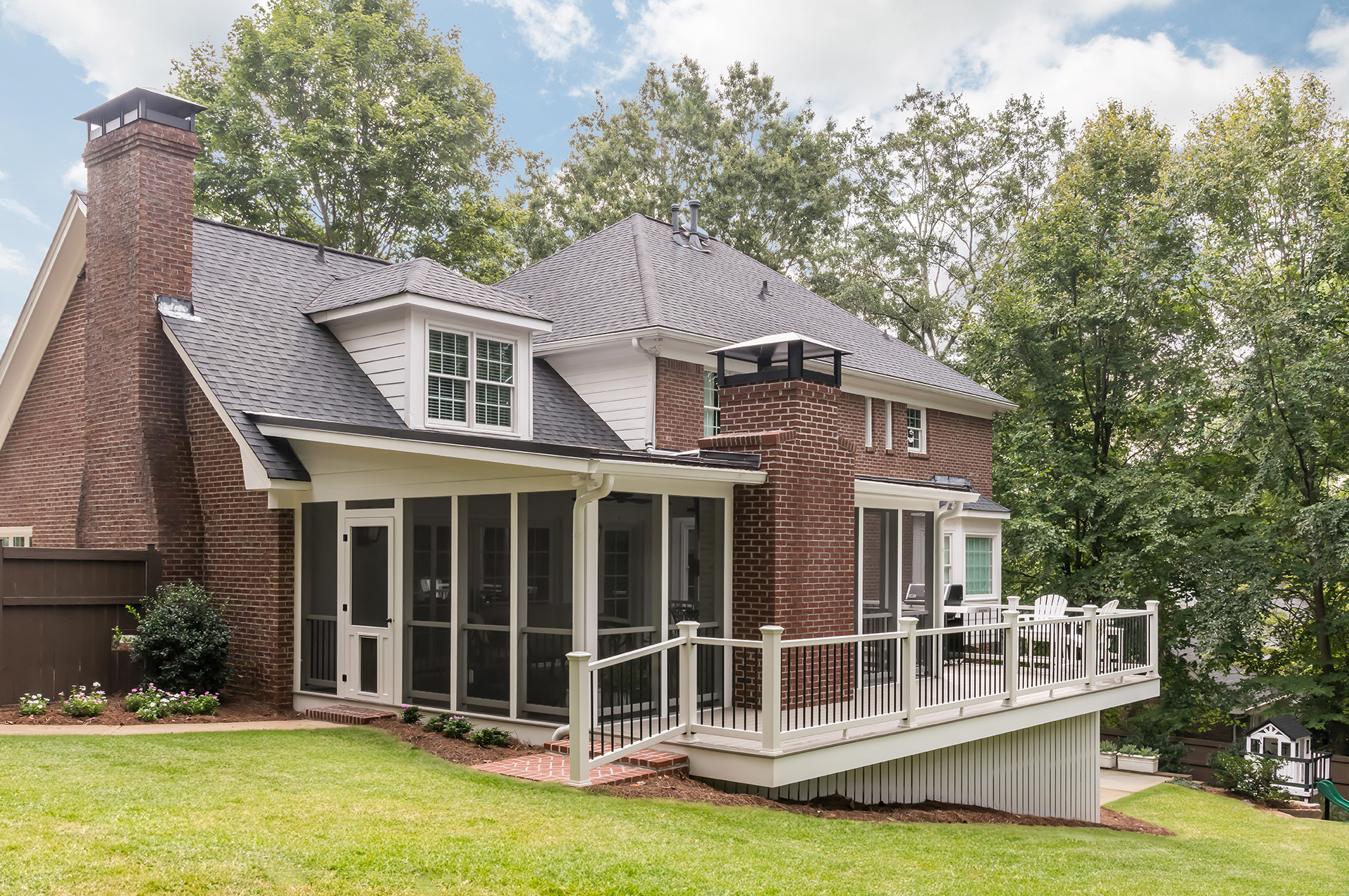 A newly remodeled home with screened porch addition
