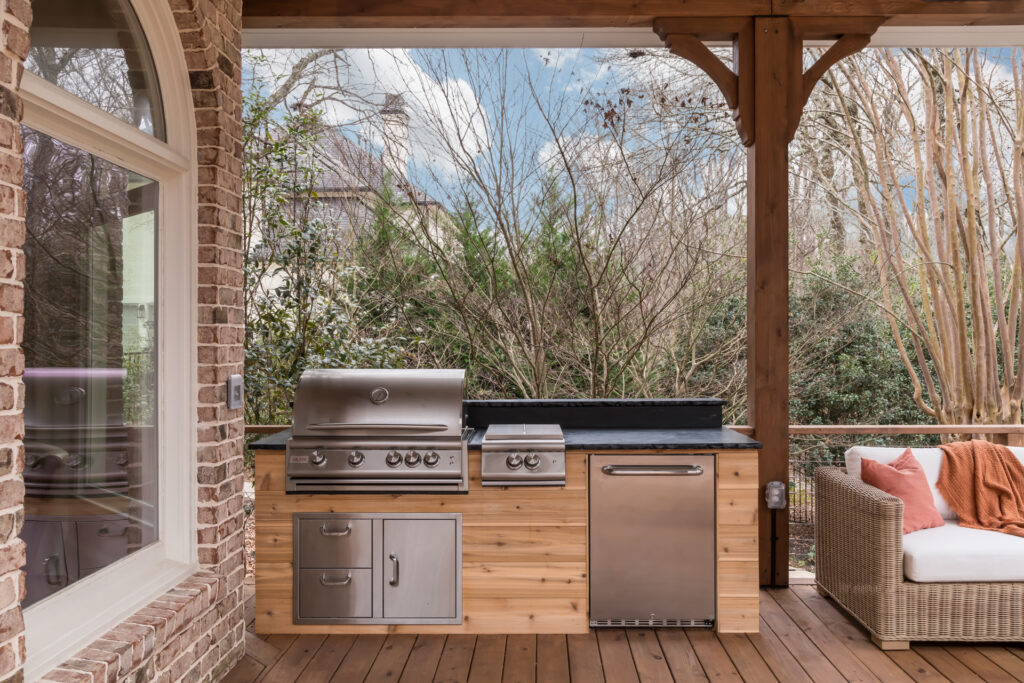New Covered Porch With Outdoor Kitchen 