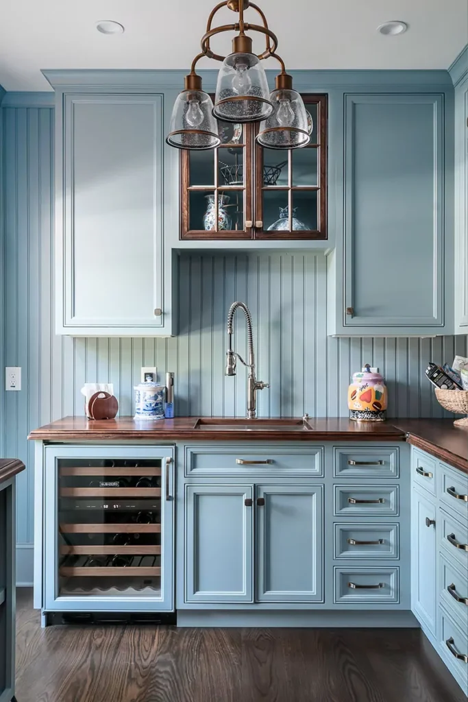 integrated wine storage in the kitchen