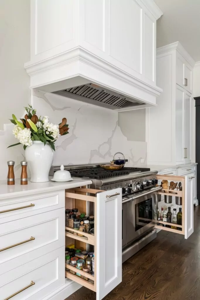 kitchen island storage space ideas like a pull-out spice rack