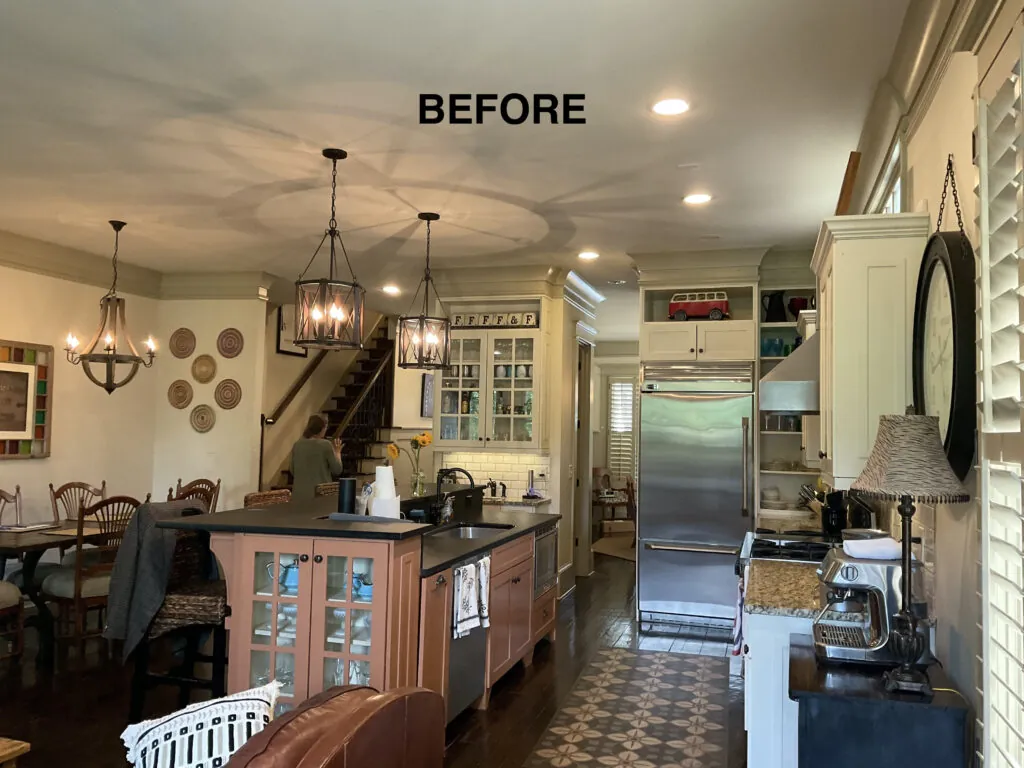 a kitchen that has a lot of counter space in it