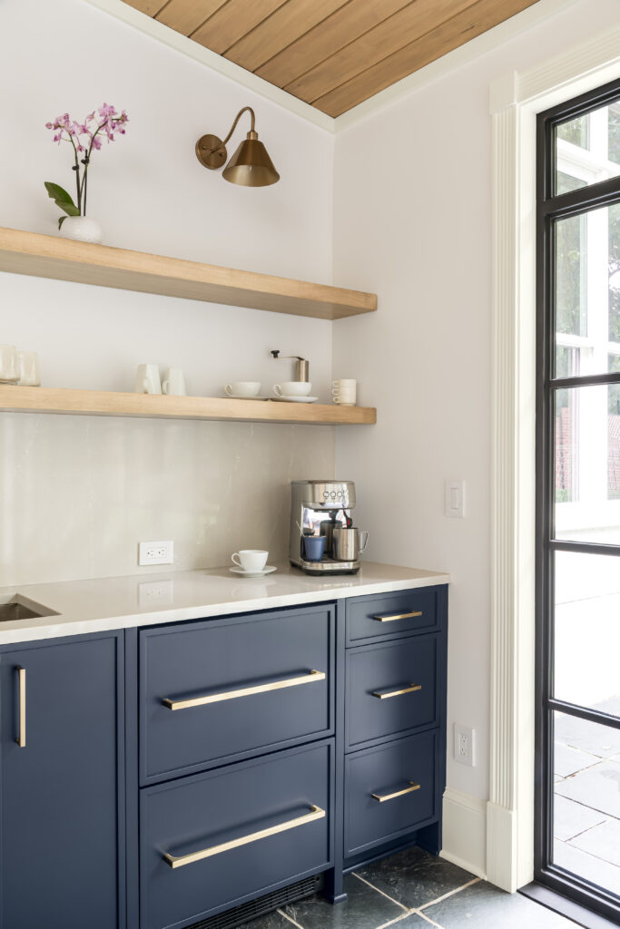 home bar with refrigerator drawers