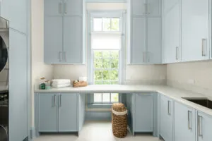 a laundry room with a washer and dryer