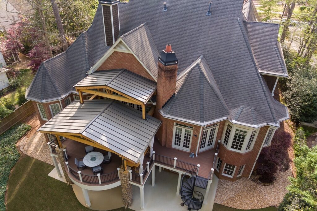 refined rustic porch and deck remodel in Sandy Springs, Georgia