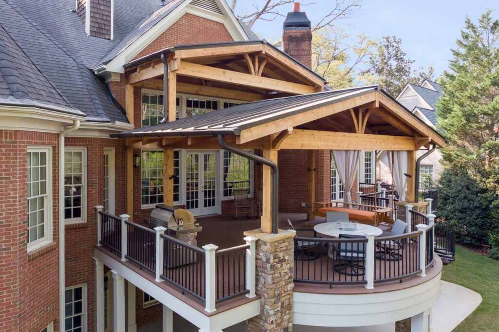 refined rustic porch and deck remodel in Sandy Springs, Georgia