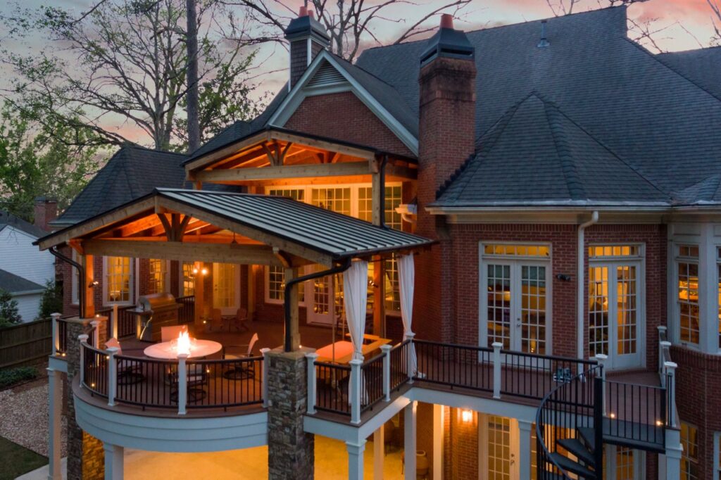 refined rustic porch and deck remodel in Sandy Springs, Georgia