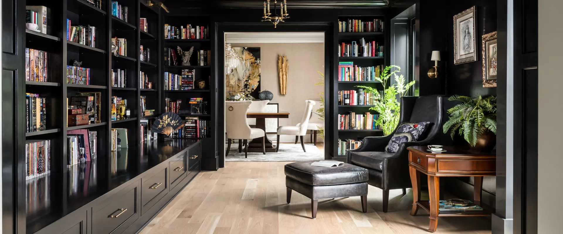 home library renovation, home den remodel, home study renovation