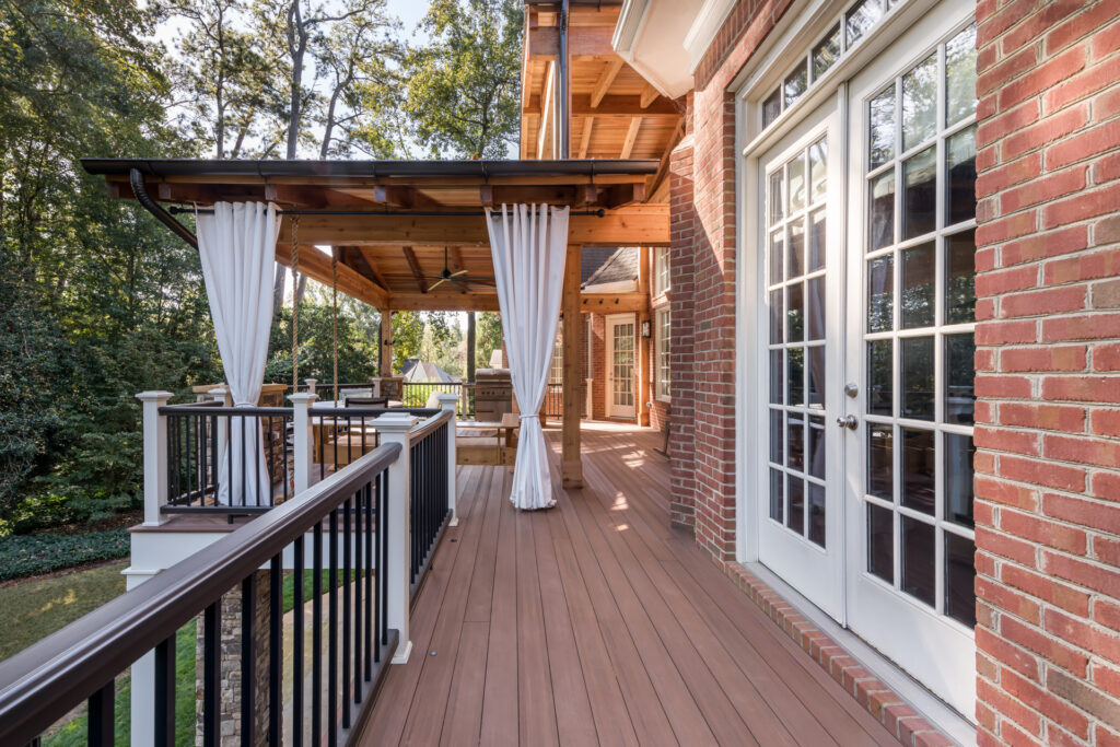 refined rustic porch and deck remodel in Sandy Springs, Georgia