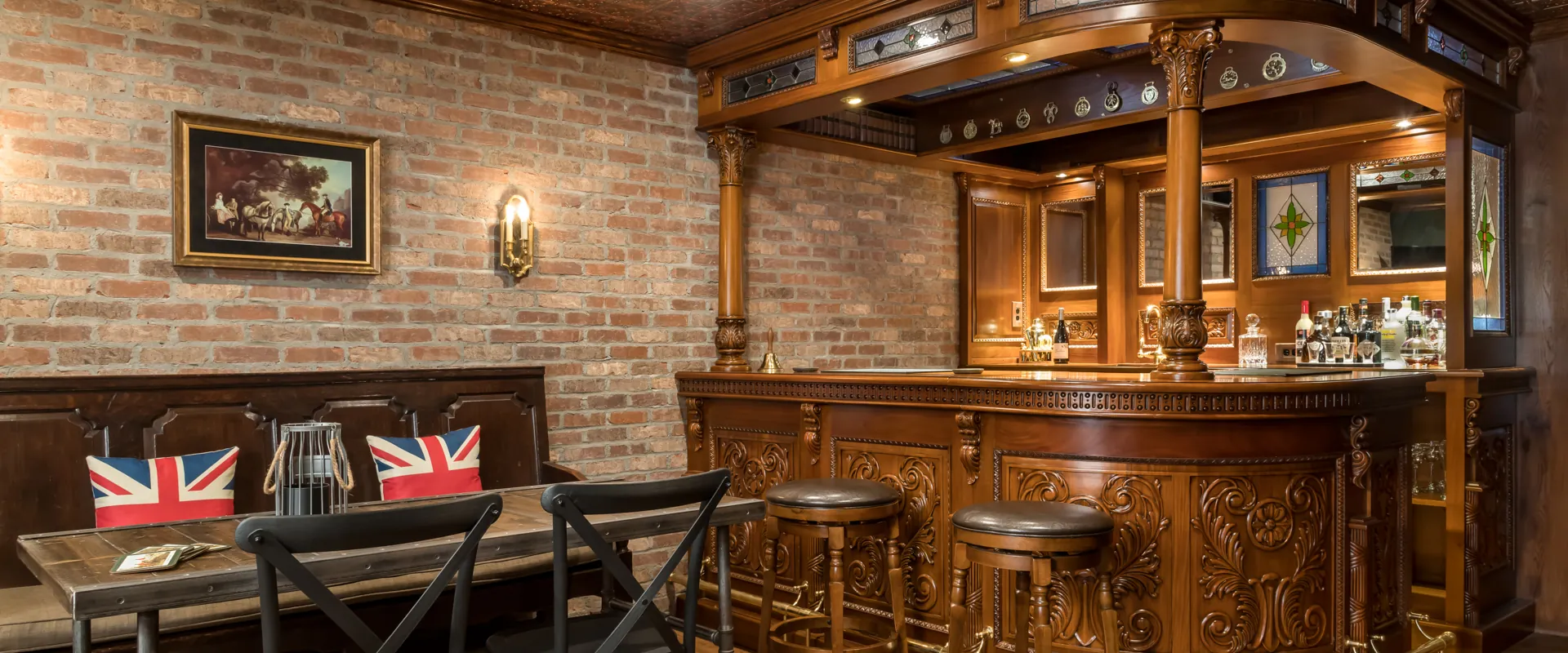 english pub style basement renovation