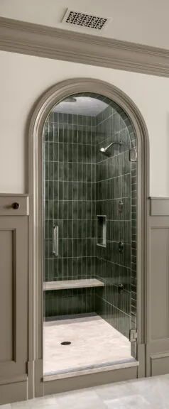 a large bathroom with a walk in shower