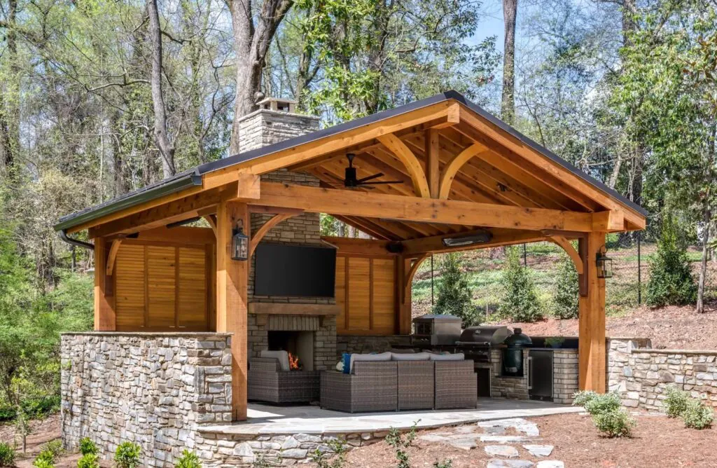 outdoor space remodels outdoor kitchen pavilion outdoor fireplace