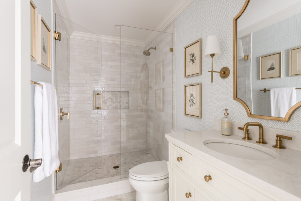 Stylish basement renovation in alpharetta full bathroom