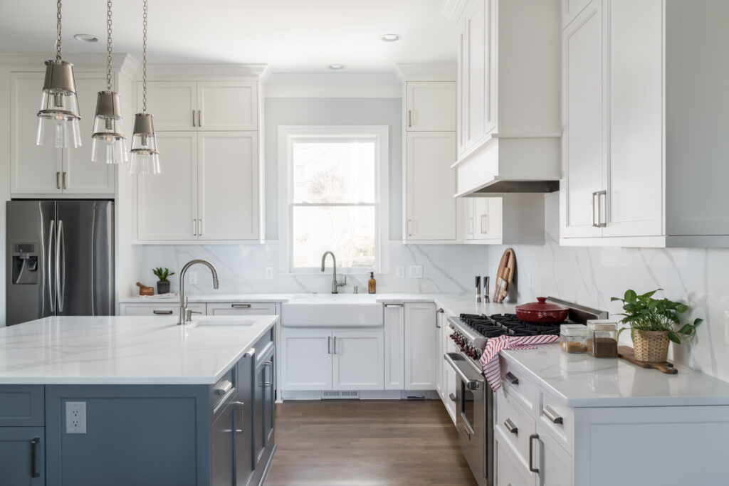  Install Two Sinks In the Kitchen in morningside kitchen. one farmhouse, one bar sink in island