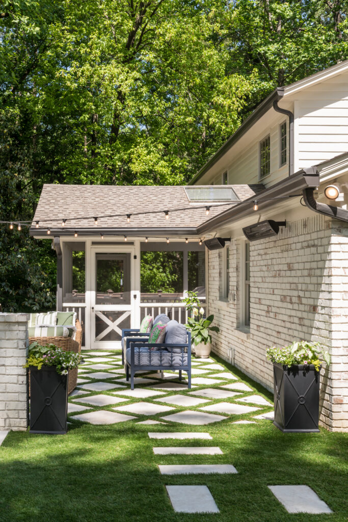outdoor living space terrace with outdoor fireplace