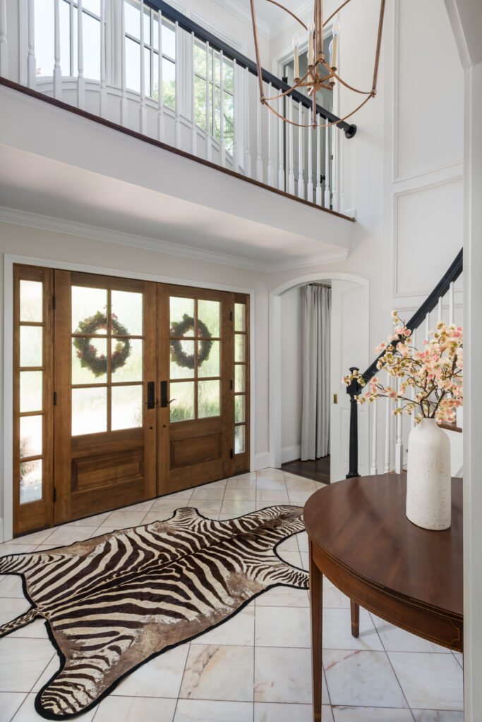 front entry with new french doors