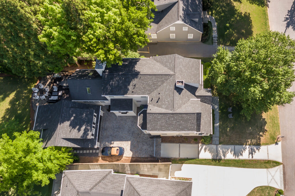 overhead shot of an enhanced curb appeal project in Buckhead, Atlanta