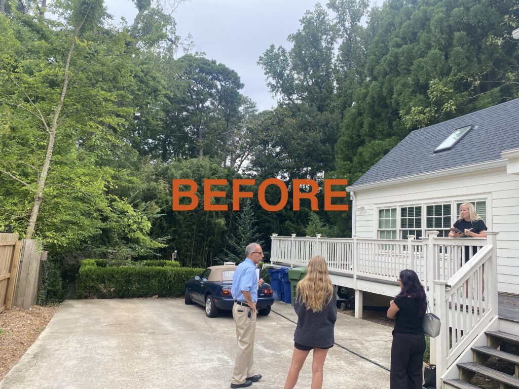 Parking court before a new garage and small addition were built in Buckhead, Atlanta
