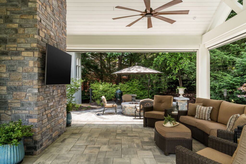 Backyard Pavilion, part of series of outdoor rooms in John's Creek, Georgia